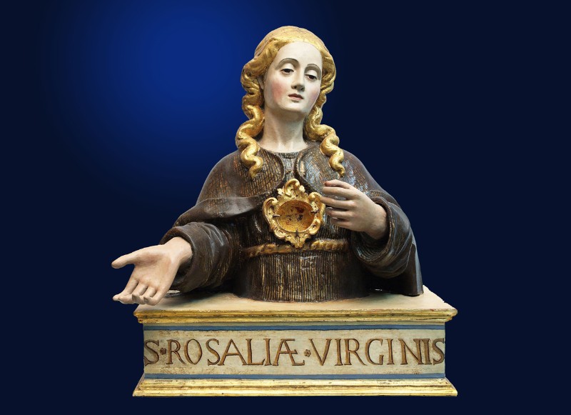 Agrigento: l'altare di Santa Rosalia e il busto reliquiario della Cattedrale
